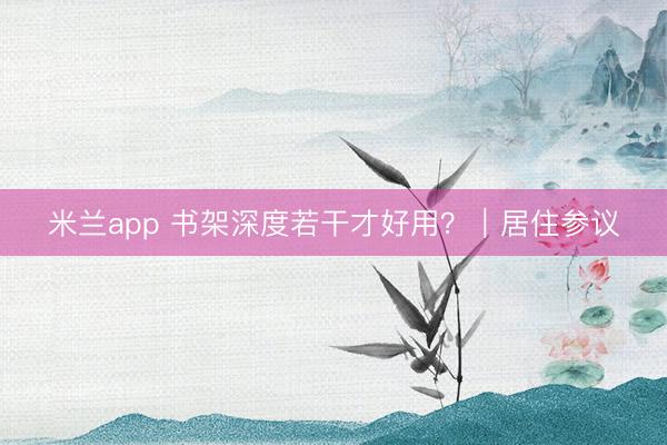 米兰app 书架深度若干才好用？｜居住参议