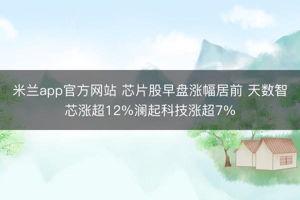 米兰app官方网站 芯片股早盘涨幅居前 天数智芯涨超12%澜起科技涨超7%