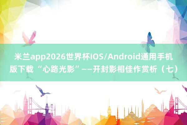 米兰app2026世界杯IOS/Android通用手机版下载 “心路光影”——开封影相佳作赏析（七）