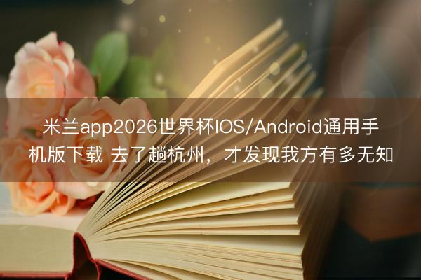 米兰app2026世界杯IOS/Android通用手机版下载 去了趟杭州，才发现我方有多无知
