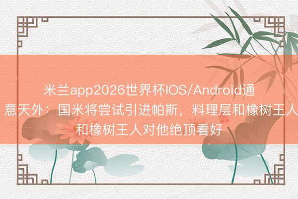 米兰app2026世界杯IOS/Android通用手机版下载 意天外：国米将尝试引进帕斯，料理层和橡树王人对他绝顶看好