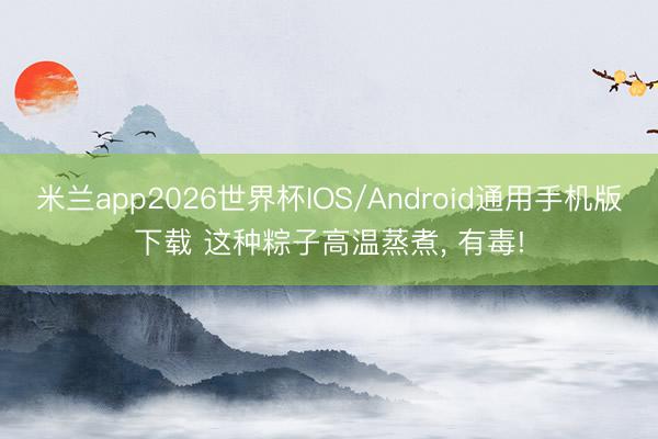 米兰app2026世界杯IOS/Android通用手机版下载 这种粽子高温蒸煮， 有毒!